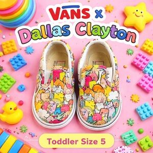 Vans x Dallas Clayton Animal Print Slip-On Sneakers Toddler Size 5